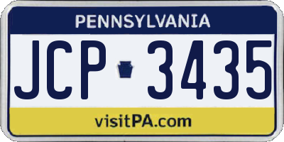 PA license plate JCP3435