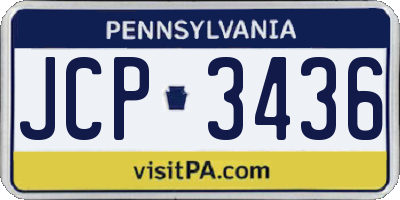 PA license plate JCP3436