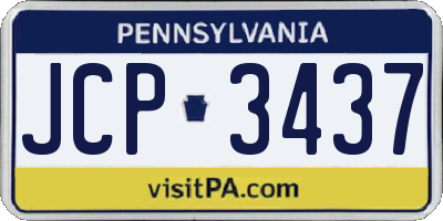 PA license plate JCP3437