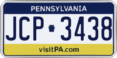 PA license plate JCP3438