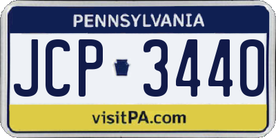PA license plate JCP3440