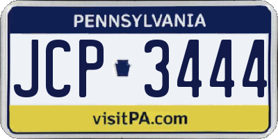 PA license plate JCP3444