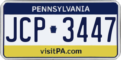PA license plate JCP3447