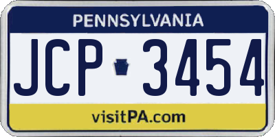 PA license plate JCP3454