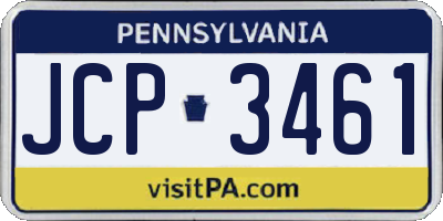 PA license plate JCP3461