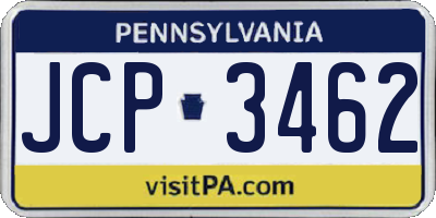 PA license plate JCP3462