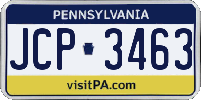 PA license plate JCP3463