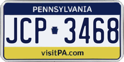 PA license plate JCP3468