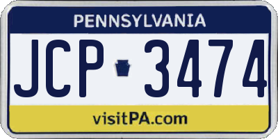 PA license plate JCP3474