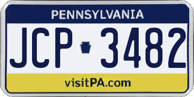 PA license plate JCP3482