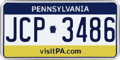 PA license plate JCP3486