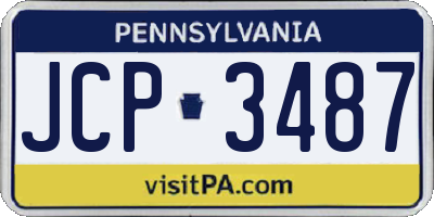 PA license plate JCP3487