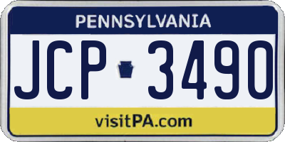 PA license plate JCP3490
