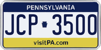 PA license plate JCP3500