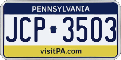 PA license plate JCP3503