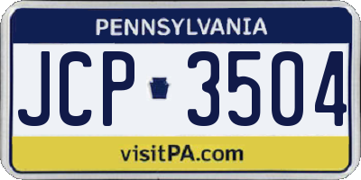 PA license plate JCP3504
