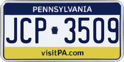 PA license plate JCP3509