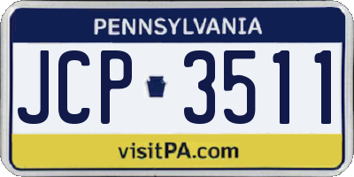 PA license plate JCP3511