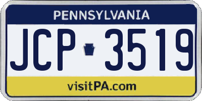 PA license plate JCP3519