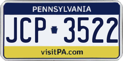 PA license plate JCP3522
