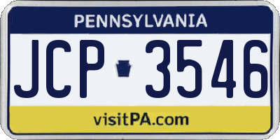 PA license plate JCP3546