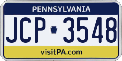 PA license plate JCP3548