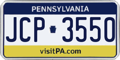 PA license plate JCP3550
