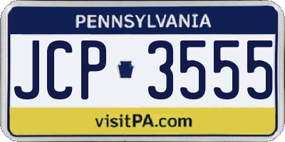 PA license plate JCP3555
