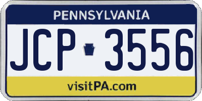 PA license plate JCP3556