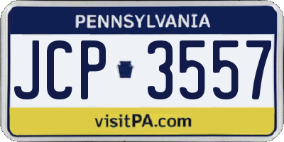 PA license plate JCP3557
