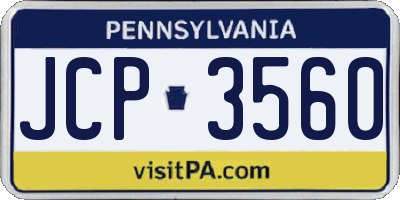 PA license plate JCP3560