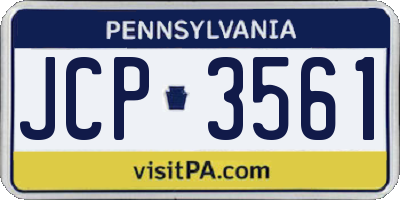 PA license plate JCP3561