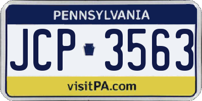 PA license plate JCP3563