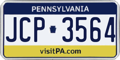 PA license plate JCP3564
