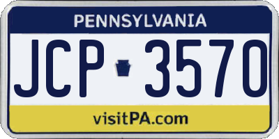 PA license plate JCP3570