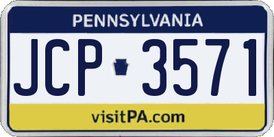 PA license plate JCP3571