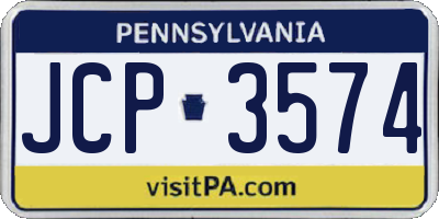 PA license plate JCP3574