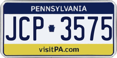 PA license plate JCP3575