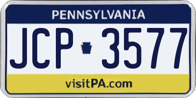PA license plate JCP3577