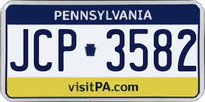 PA license plate JCP3582