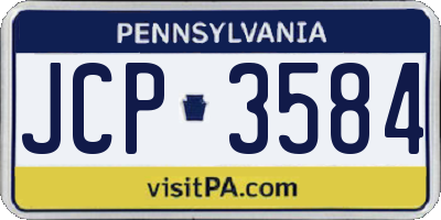 PA license plate JCP3584