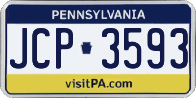 PA license plate JCP3593