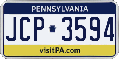 PA license plate JCP3594