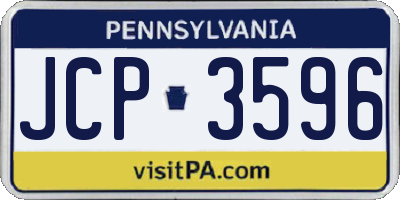 PA license plate JCP3596