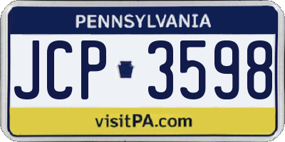 PA license plate JCP3598