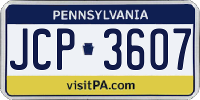 PA license plate JCP3607