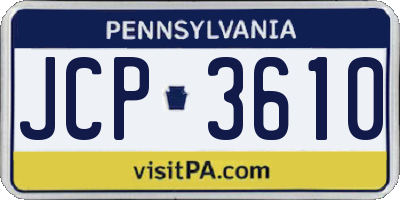 PA license plate JCP3610
