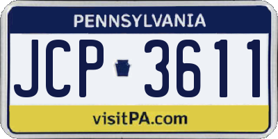 PA license plate JCP3611