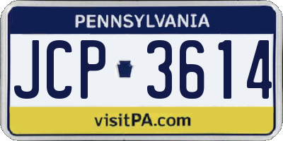 PA license plate JCP3614