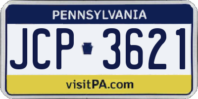 PA license plate JCP3621